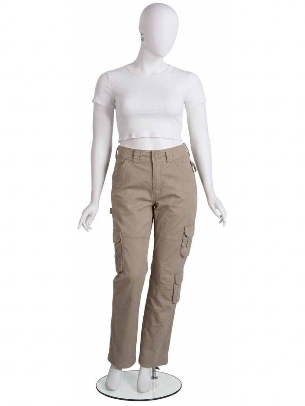 Abercrombie & Fitch Curve Love Low Rise Ultra Loose Cargo Pants (Taupe / Khaki)